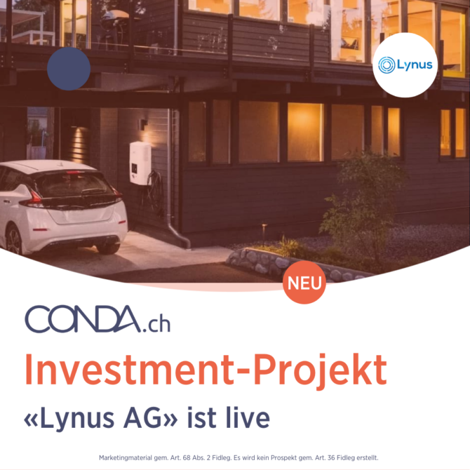 Crowdinvesting-Kampagne von Lynus AG live auf conda.ch