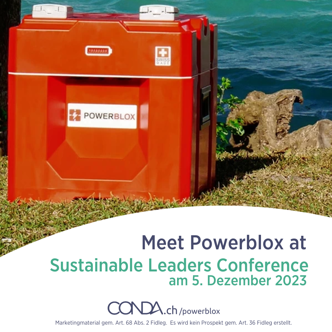 Powerblox Crowdinvesting auf der Sustainability Leaders Conference (Event) Zürich mit conda.ch